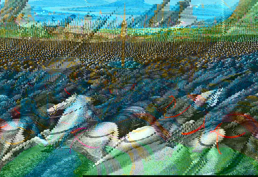 Miniature of the Battle of Cresson from Les Passages d’outremer by Sébastien Mamerot, c.1474. Wikimedia Commons